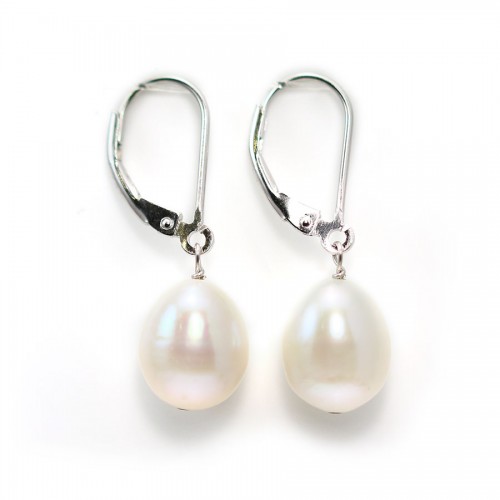 Earrings : freshwater pearls & dormeuse silver 925  x 2pcs