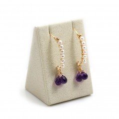 Boucle d’oreille améthsthe en gold filled x 2pcs