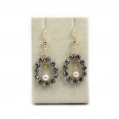 Boucle d’oreille hématite en gold filled x 2pcs