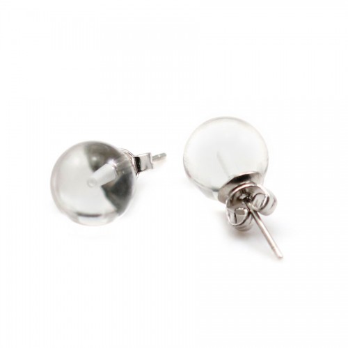 Earring Silver 925  oeil de taureau 12mm x 2pcs 