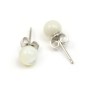 Boucle d'oreille en argent 925 et perles de nacre de 6mm x 2pcs