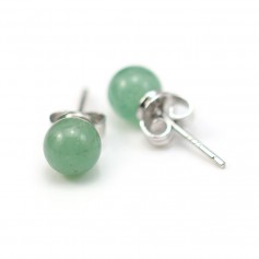 Boucles d'oreilles aventurine 6mm x 2pcs