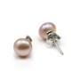 Boucle d'oreille argent 925 perle d'eau douce rose x 2pcs