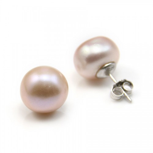 Boucle d'oreille perle d'eau douce 7-8mm x 2pcs