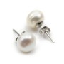 Boucle d'oreille argent 925 perle d'eau douce 9-10MM  x 2pcs