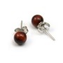 Boucles d'oreilles en argent 925 & perles d'oeil de taureau de 6mm x 2pcs