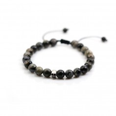 Bracelet en opale grise, de forme ronde, 8-8.5mm x 1pc