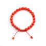 Bracelet Bamboo de mer teinte ORANGE boule rond 8mm 
