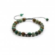 Aquamarine bracelet, in round shape, 8-8.5mm x 1pc