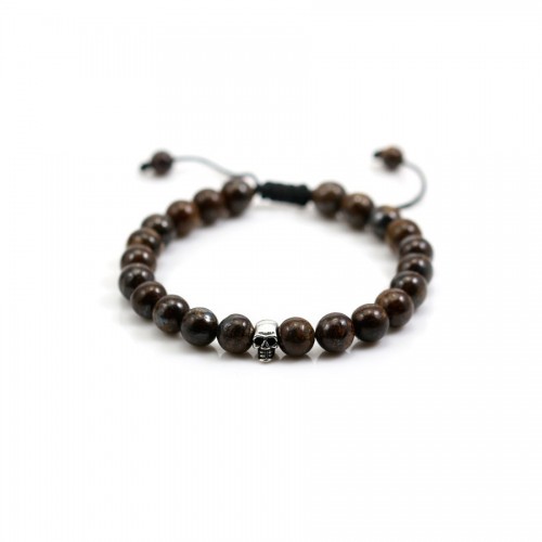 Bracelet en bronzite, de forme ronde, 8-8.5mm x 1pc