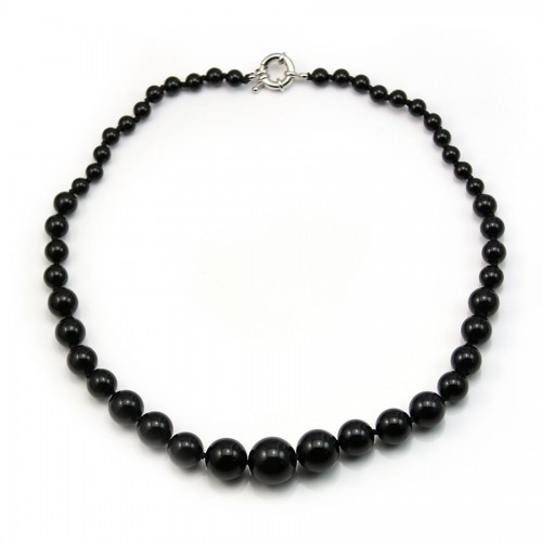 Collier simple agate noir 