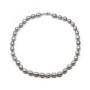 Collier en perle d'eau douce grise et ovale, de longueur 40cm x 1pc