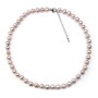 Collier simple Perle D'eau Douce mauve 8-9mm