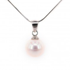 Pendentif en argent 925 et perle d'eau douce 9-9.5mm x 1pc 