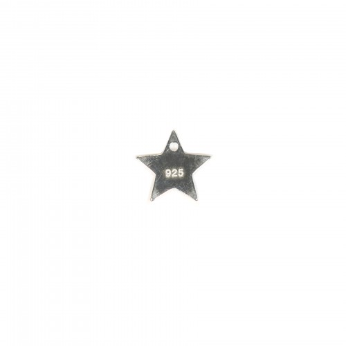 925 silver charm medal engraving, in shape of stars measuring 10mm  x 2pcs 