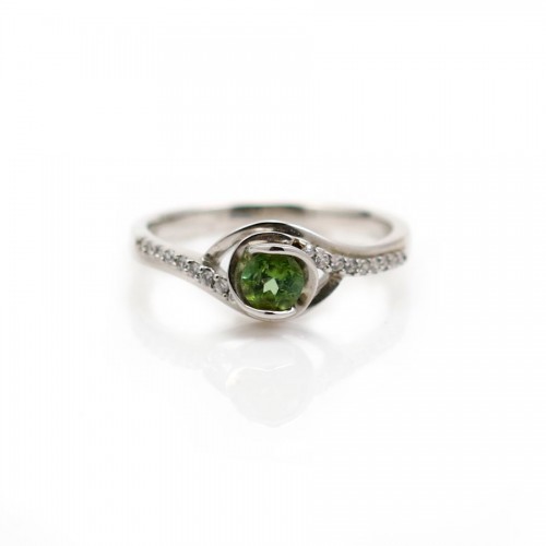 Bague tourmaline en argent 925 rhodié x 1pc