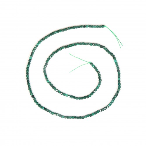 Cubo de malaquita facetado 2mm x 40cm
