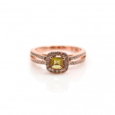 Bague tourmaline en argent 925 rhodié x 1pc