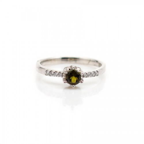 Bague tourmaline en argent 925 rhodié x 1pc