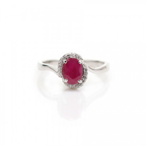 Bague tourmaline en argent 925 rhodié x 1pc