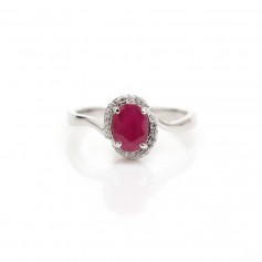Bague tourmaline en argent 925 rhodié x 1pc