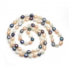 Baroque freshwater pearl multicolored, in shape of necklace, measuring 8x10mm x 80cm x 1pc