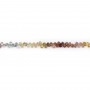 Multicolored sapphire, in the shape of a faceted briolette 3x5mm x 40cm