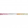 Saphir multicolor, en forme de briolette facetté 2.5x4mm x 45cm