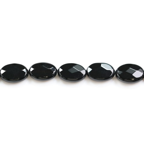 Onyx, ovale facette, 10x14mm x 40cm