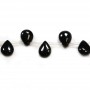 Agate noire goutte 13x18mm x 40cm (22pcs)