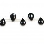 Black agate flat teardrop 8x12mm x 40cm