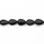Onyx noir, goutte plate, 9x13mm x 40cm