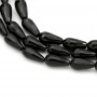 Onyx black, drop faceted, 8x16mm x 40cm