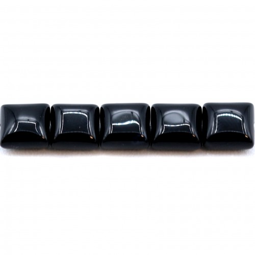 Black agate square 6mm x 40cm