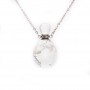 Collier en acier inox argenté avec un flacon de parfum pendentif en Howlite