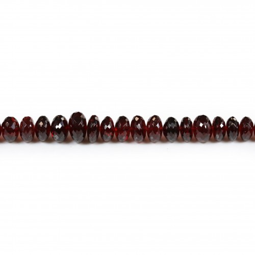 Garnet, faceted roundel shape, graded size x 40cm