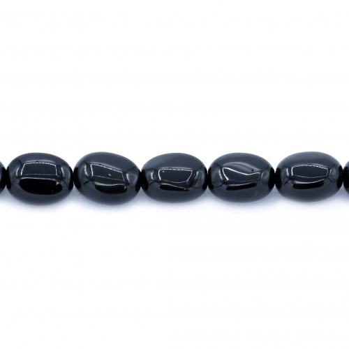 Onyx black, oval 6x8mm x 40cm