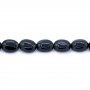 Onyx noir, ovale 6x8mm x 40cm