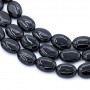 Black Agate oval 13 x 18mm *40cm