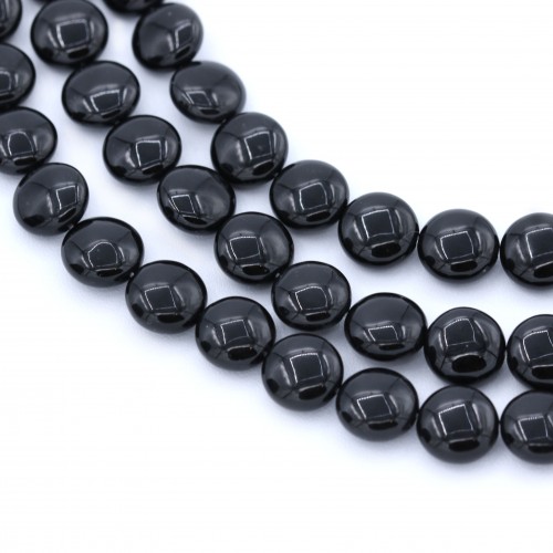 Black Agate Flat Round 10mm