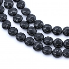 Black Agate Flat Round 10mm