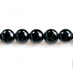 Agate noire ronde plate 6mm x 40cm