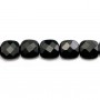 Black onyx, square faceted 8mm x 39cm