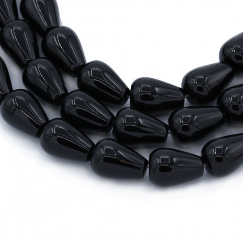 Onyx black, drop, 12x18mm x40cm