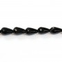 Onyx noir, goutte facette, 8x12mm x 40cm