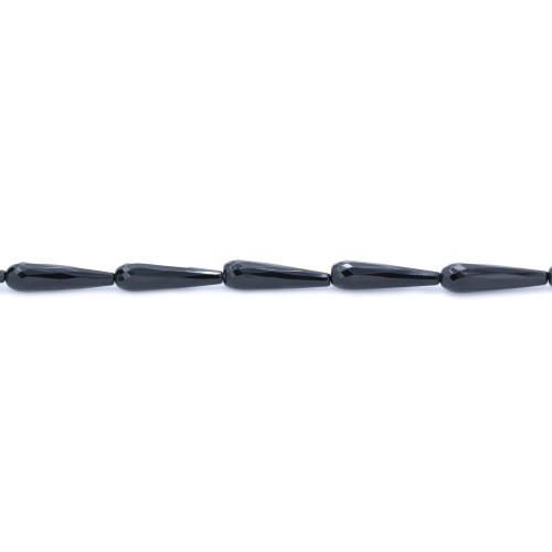 Ónix negro, gota facetada, 8x30mm x 40cm