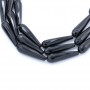 Onyx noir, goutte facette, 8x30mm x 40cm
