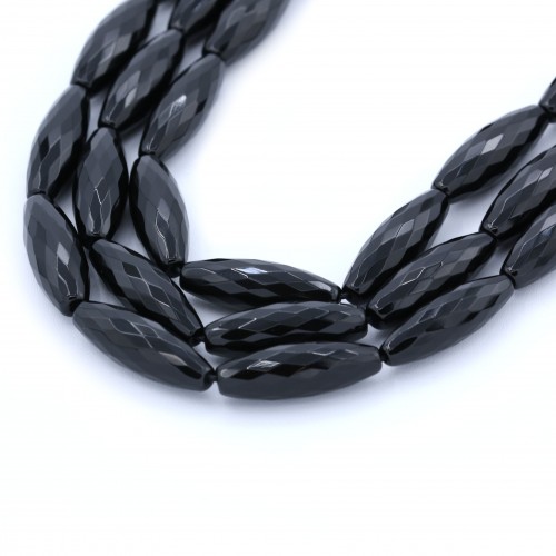 Agate Noire Olive Facette