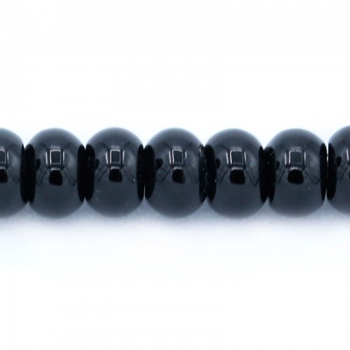 Agate on black color, in the shape of a roundel, 3 * 6.5mm x 20pcs