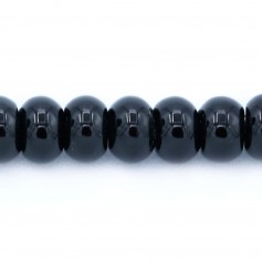 Agate de couleur noire, en forme de rondelle, 3 * 6.5mm x 20pcs